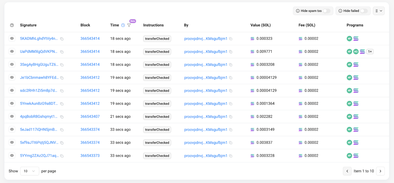 Oracle signer transactions list — source image 1